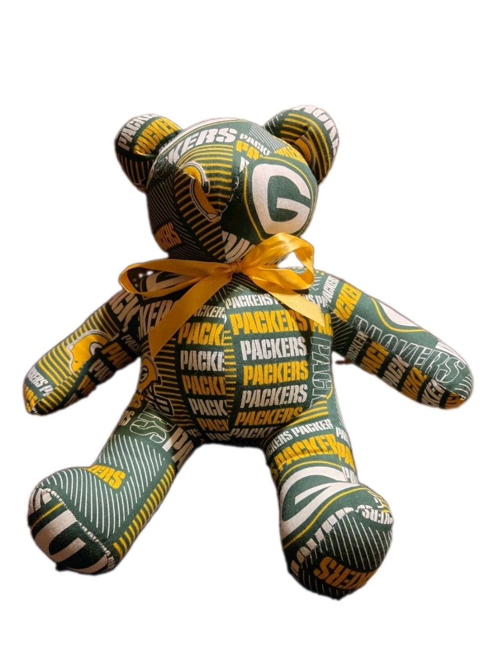 Vintage Handmade Green Bay Packers Stuffed Teddy Bear
